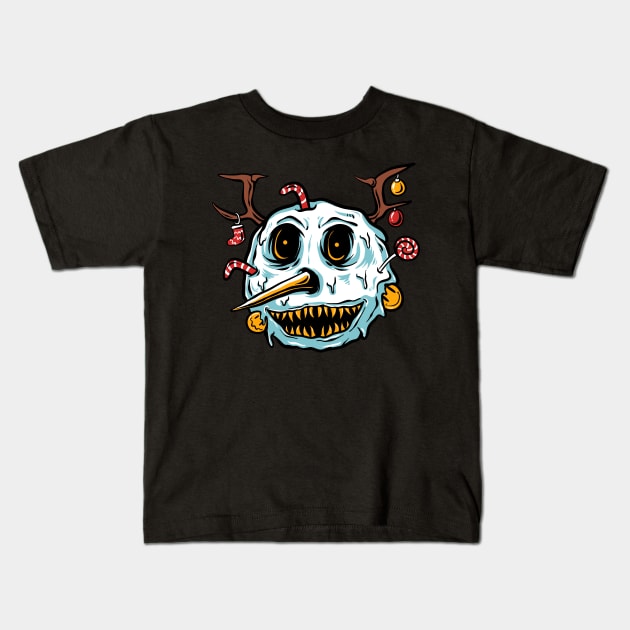 snowman terror Kids T-Shirt by PlasticGhost